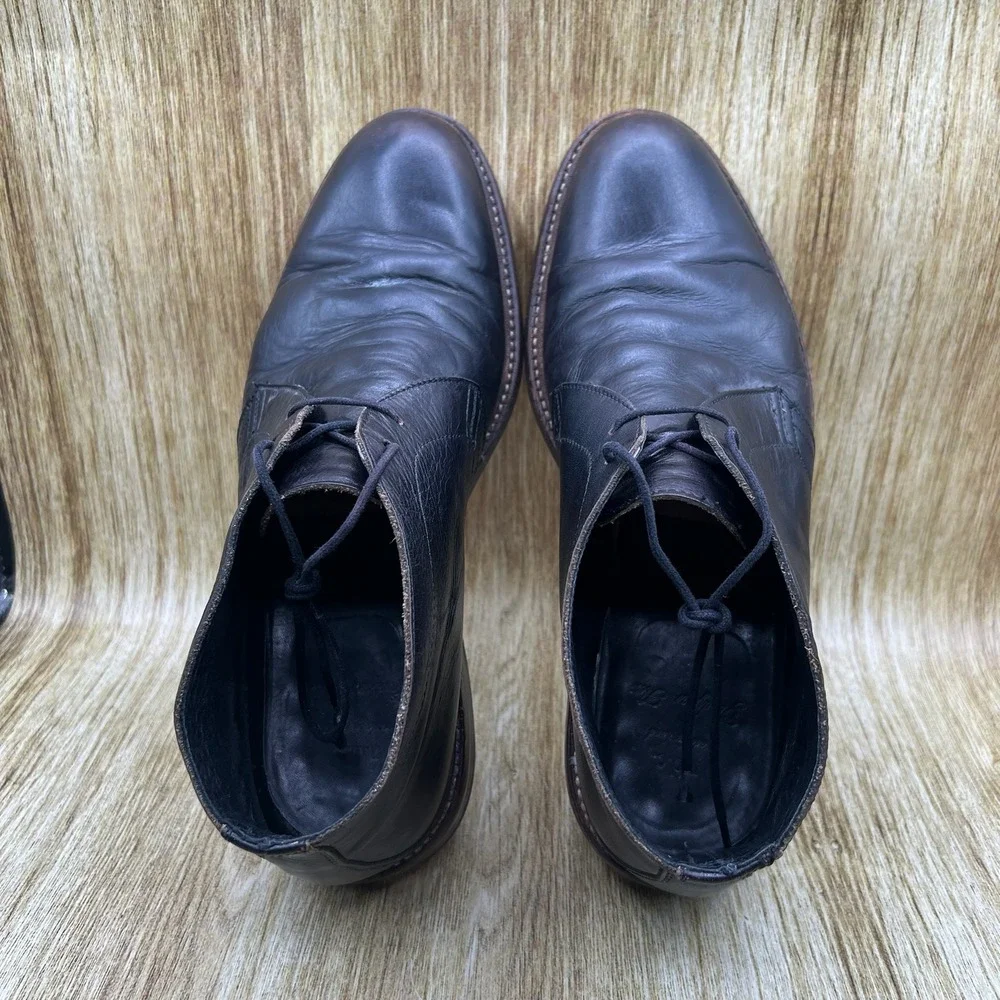 N.D.C Made By Hand‎ Chukka Boots Men's Size 9.5 EU 42.5 Black Leather Shoes